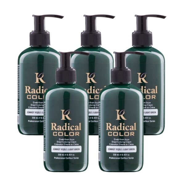 Radical Color NEW 25/Emerald Amonyaksız Su Bazlı Saç Boyası 250 ML 5 Adet Zümrüt Yeşili