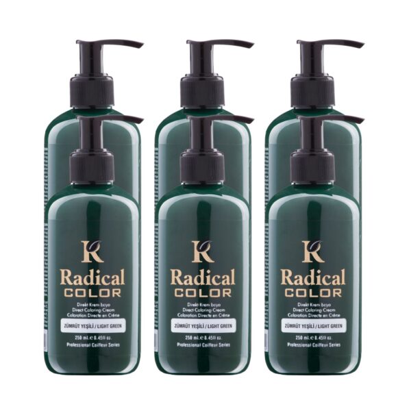 Radical Color NEW 25/Emerald Amonyaksız Su Bazlı Saç Boyası 250 ML 6 Adet Zümrüt Yeşili