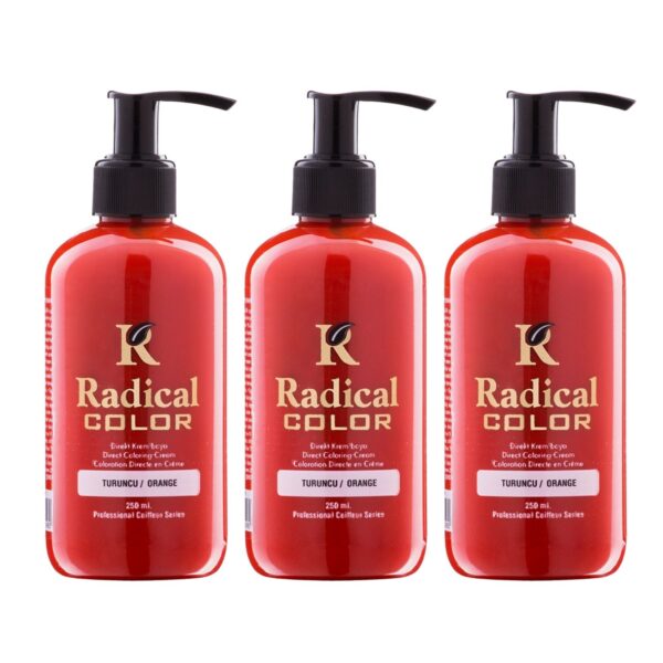 Radical Color NEW 25/Orange Amonyaksız Su Bazlı Saç Boyası 250 ML 3 Adet Turuncu