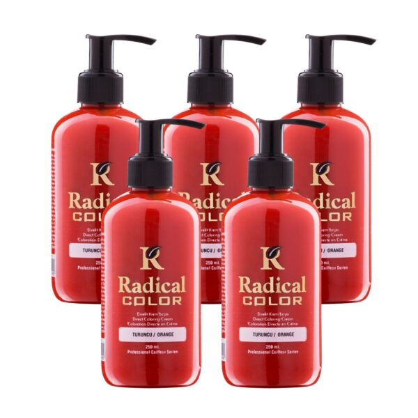 Radical Color NEW 25/Orange Amonyaksız Su Bazlı Saç Boyası 250 ML 5 Adet Turuncu