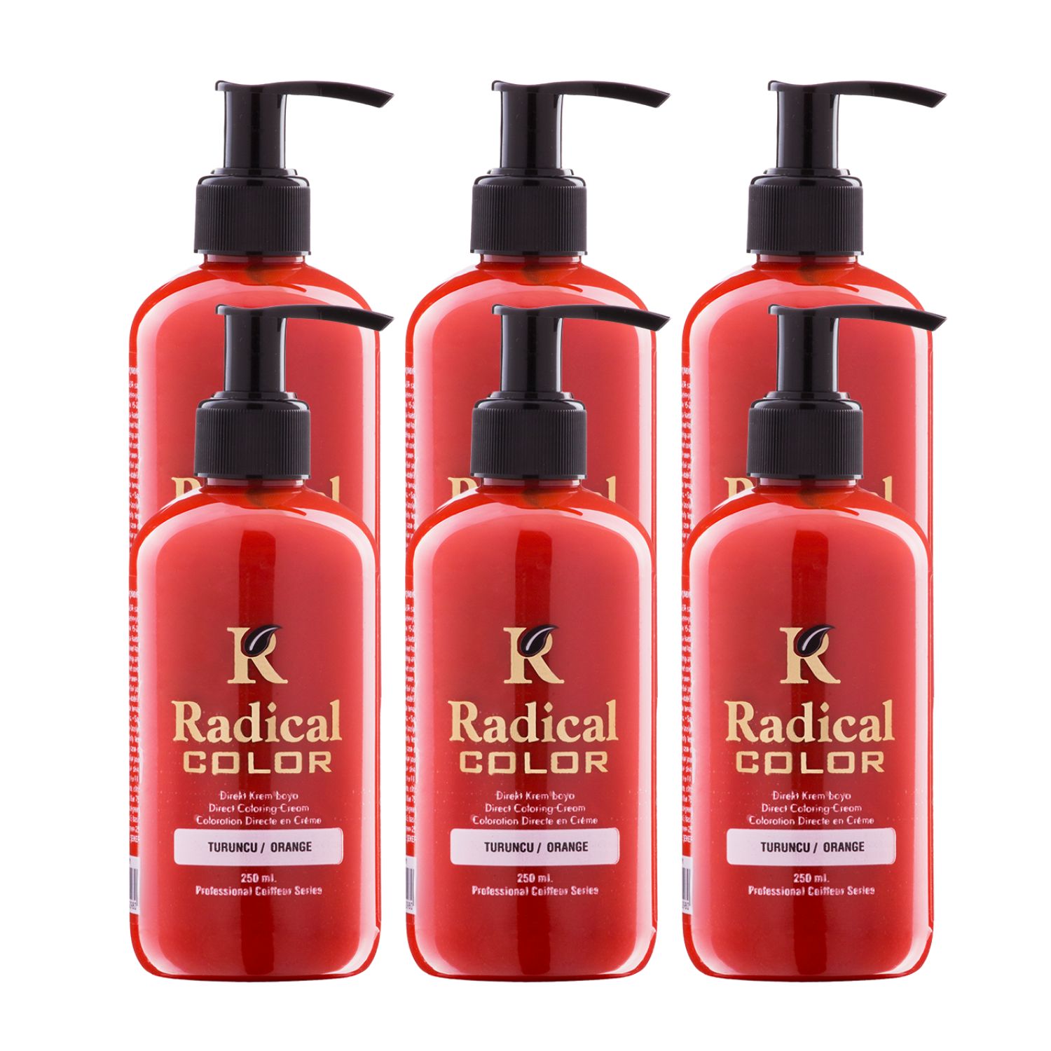 Radical Color NEW 25/Orange Amonyaksız Su Bazlı Saç Boyası 250 ML 6 Adet Turuncu Radical Color NEW 25/Orange Amonyaksız Su Bazlı Saç Boyası 250 ML 6 Adet Turuncu