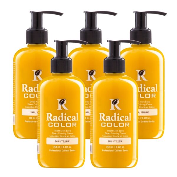 Radical Color NEW 25/Yellow Amonyaksız Su Bazlı Saç Boyası 250 ML 5 Adet Sarı