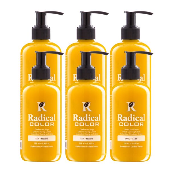 Radical Color NEW 25/Yellow Amonyaksız Su Bazlı Saç Boyası 250 ML 6 Adet Sarı
