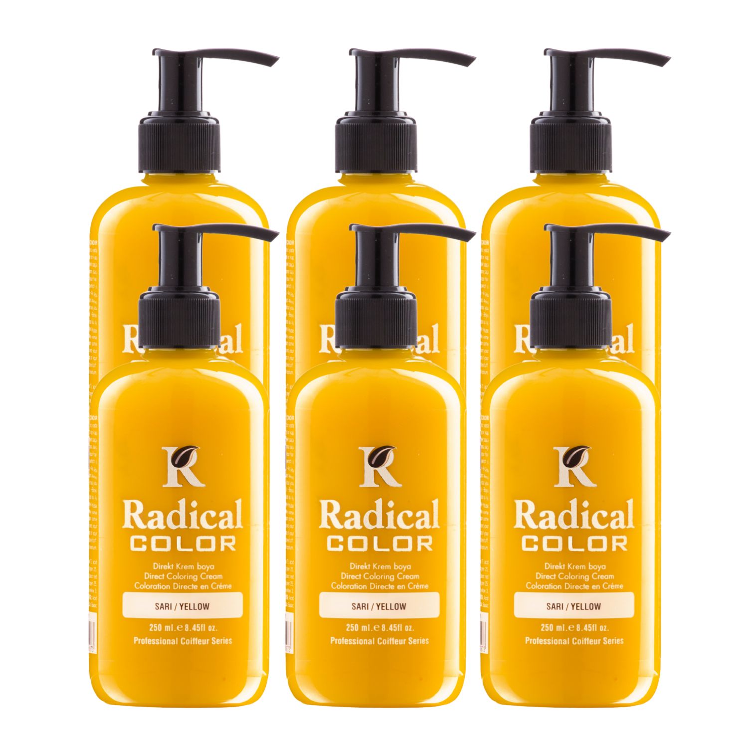 Radical Color NEW 25/Yellow Amonyaksız Su Bazlı Saç Boyası 250 ML 6 Adet Sarı Radical Color NEW 25/Yellow Amonyaksız Su Bazlı Saç Boyası 250 ML 6 Adet Sarı