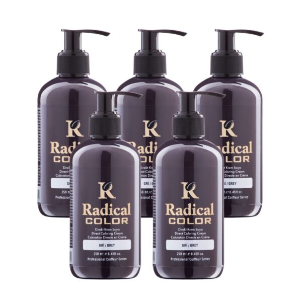 Radical Color NEW 25/Grey Amonyaksız Su Bazlı Saç Boyası 250 ML 5 Adet Gri