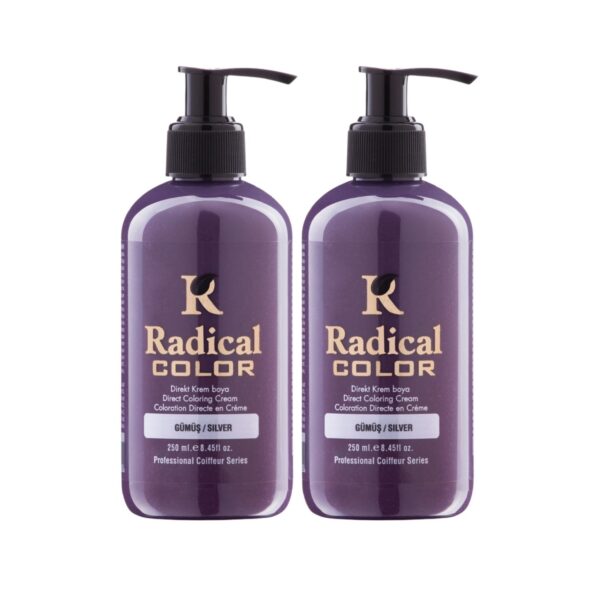 Radical Color NEW 25/Silver Amonyaksız Su Bazlı Saç Boyası 250 ML 2 Adet Gümüş