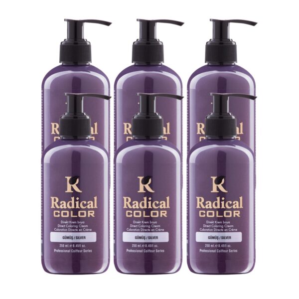 Radical Color NEW 25/Silver Amonyaksız Su Bazlı Saç Boyası 250 ML 6 Adet Gümüş