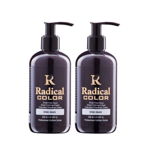 Radical Color NEW 25/Black Amonyaksız Su Bazlı Saç Boyası 250 ML 2 Adet Siyah
