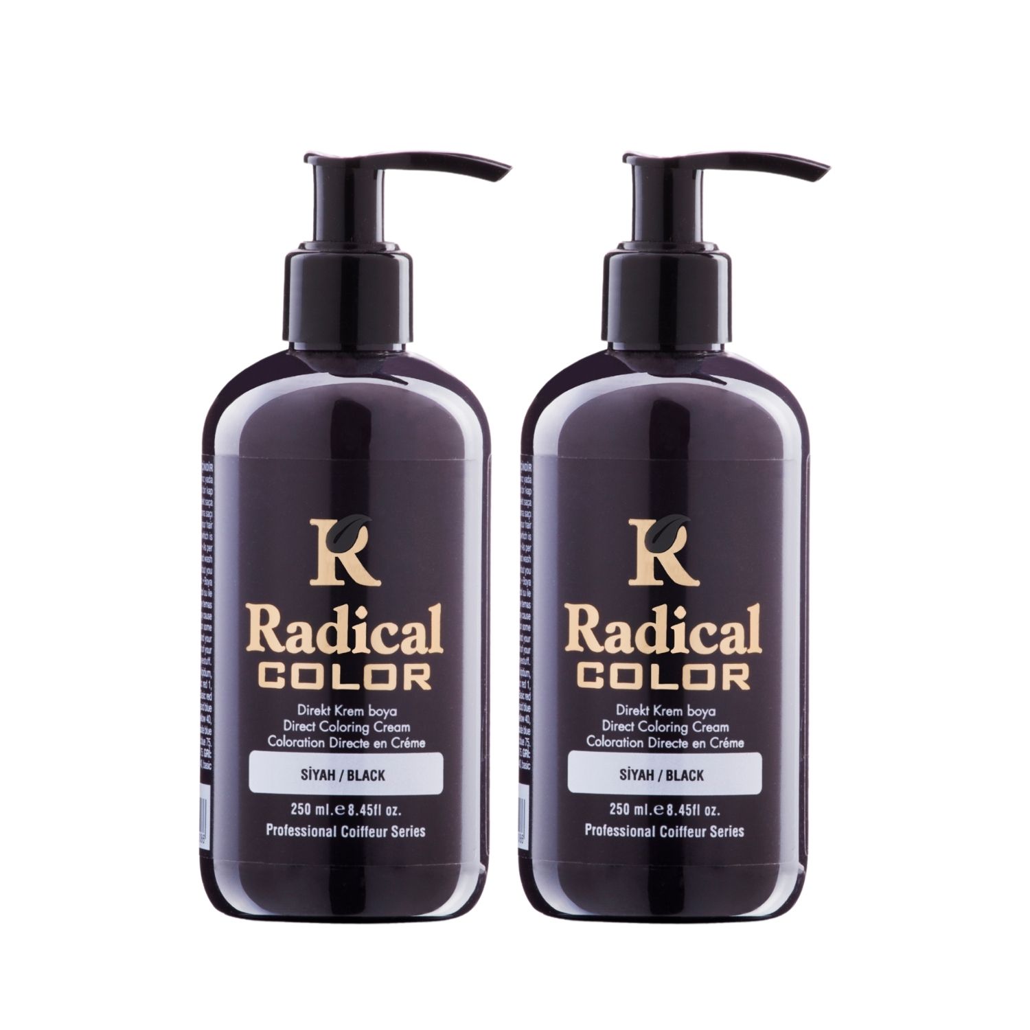 Radical Color NEW 25/Black Amonyaksız Su Bazlı Saç Boyası 250 ML 2 Adet Siyah