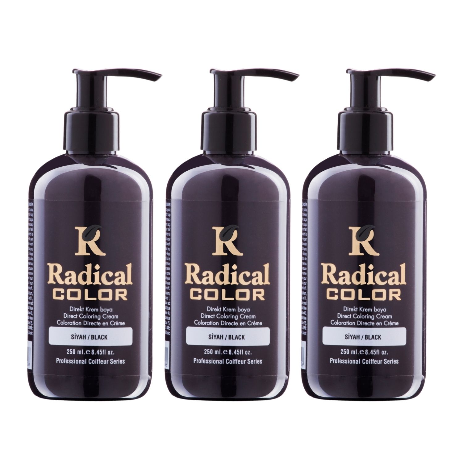 Radical Color NEW 25/Black Amonyaksız Su Bazlı Saç Boyası 250 ML 3 Adet Siyah Radical Color NEW 25/Black Amonyaksız Su Bazlı Saç Boyası 250 ML 3 Adet Siyah