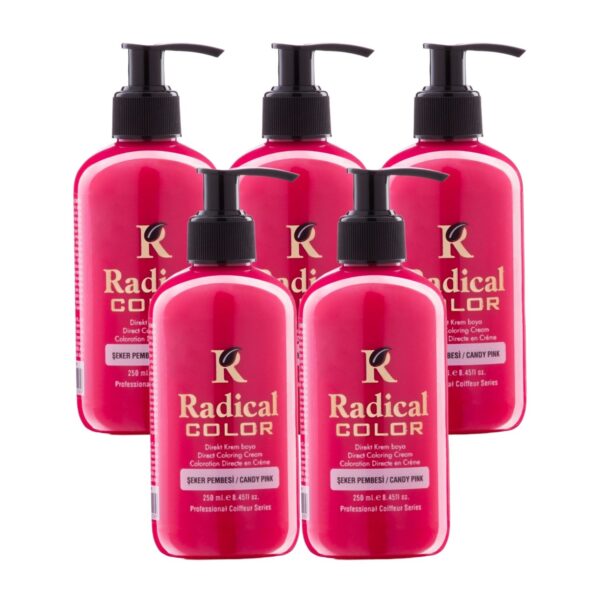 Radical Color NEW 25/Candypink Amonyaksız Su Bazlı Saç Boyası 250 ML 5 Adet Şeker Pembesi