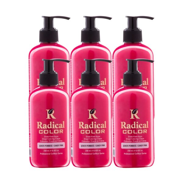 Radical Color NEW 25/Candypink Amonyaksız Su Bazlı Saç Boyası 250 ML 6 Adet Şeker Pembesi