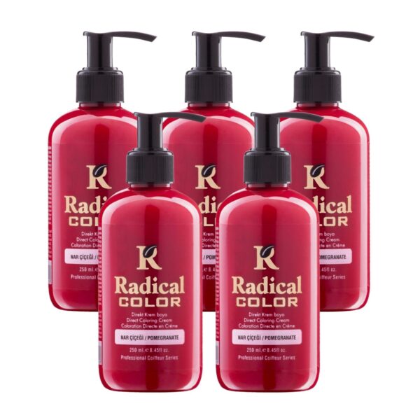 Radical Color NEW 25/Pomegranate Amonyaksız Su Bazlı Saç Boyası 250 ML 5 Adet Nar Çiçeği