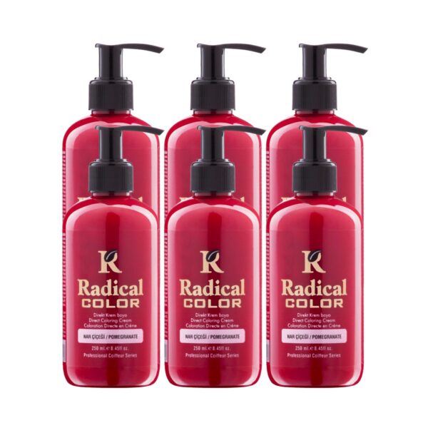 Radical Color NEW 25/Pomegranate Amonyaksız Su Bazlı Saç Boyası 250 ML 6 Adet Nar Çiçeği