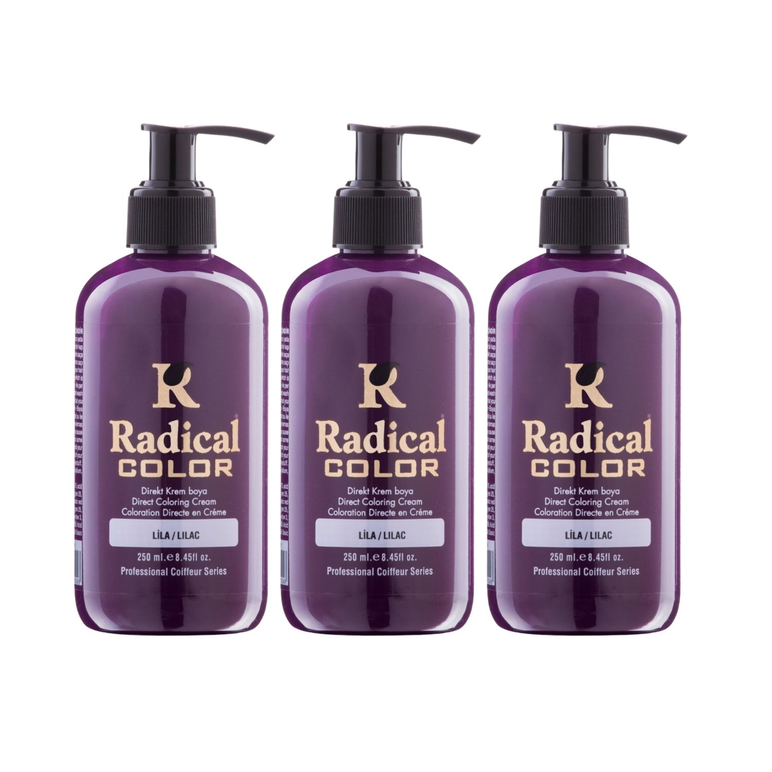 Radical Color NEW 25/Lilac Amonyaksız Su Bazlı Saç Boyası 250 ML 3 Adet Lila Radical Color NEW 25/Lilac Amonyaksız Su Bazlı Saç Boyası 250 ML 3 Adet Lila