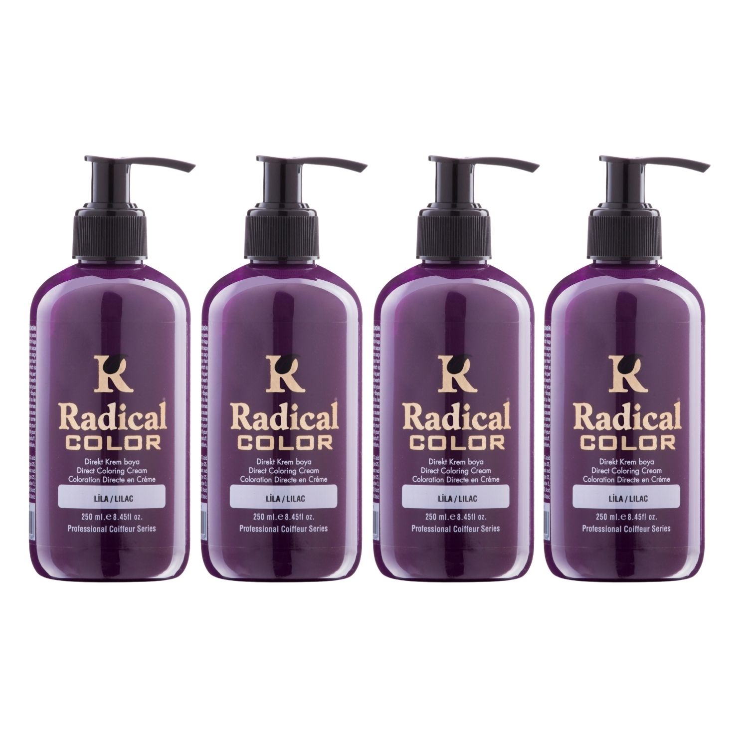Radical Color NEW 25/Lilac Amonyaksız Su Bazlı Saç Boyası 250 ML 4 Adet Lila Radical Color NEW 25/Lilac Amonyaksız Su Bazlı Saç Boyası 250 ML 4 Adet Lila
