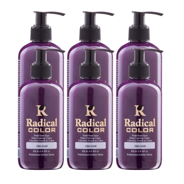 Radical Color NEW 25/Lilac Amonyaksız Su Bazlı Saç Boyası 250 ML 6 Adet Lila