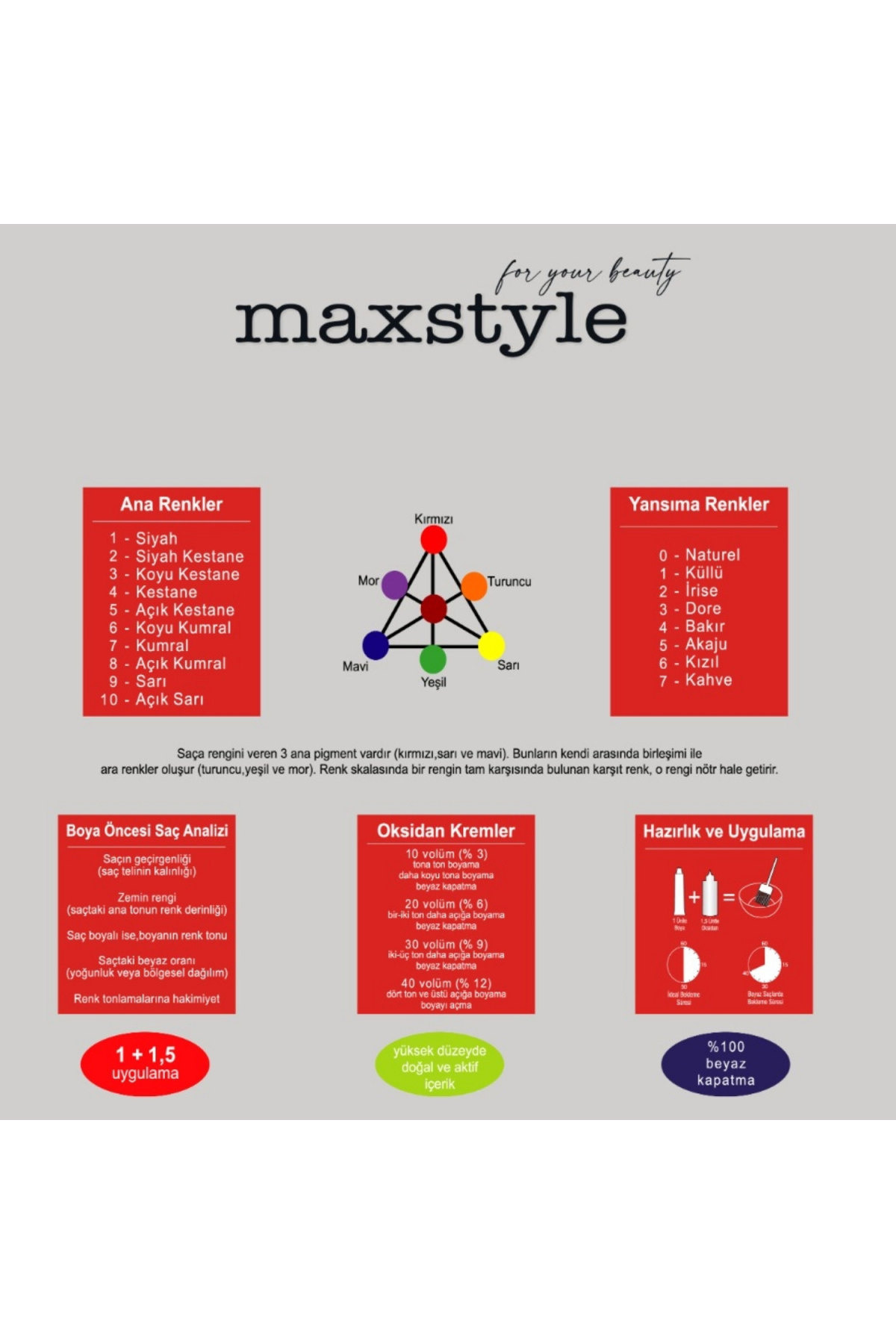 Maxstyle SPS240 Argan ve Keratin 2025/000 Naturel Açıcı 60 Ml 2 Adet Saç Boyası Oksidansız