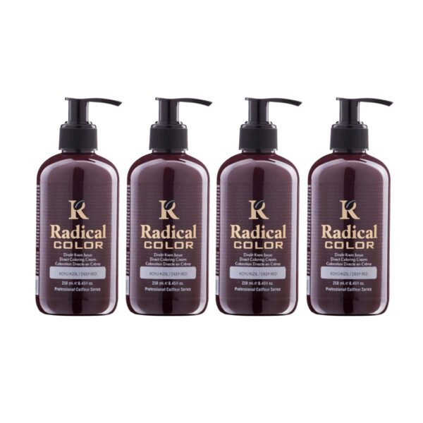 Radical Color NEW 25/Deepred Amonyaksız Su Bazlı Saç Boyası 250 ML 4 Adet Koyu Kızıl