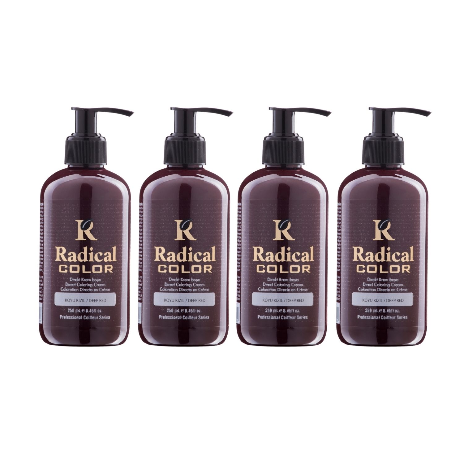 Radical Color NEW 25/Deepred Amonyaksız Su Bazlı Saç Boyası 250 ML 4 Adet Koyu Kızıl
