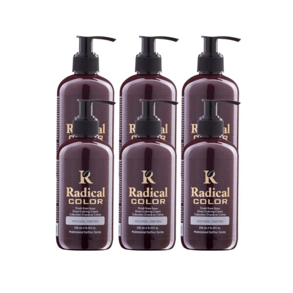 Radical Color NEW 25/Deepred Amonyaksız Su Bazlı Saç Boyası 250 ML 6 Adet Koyu Kızıl