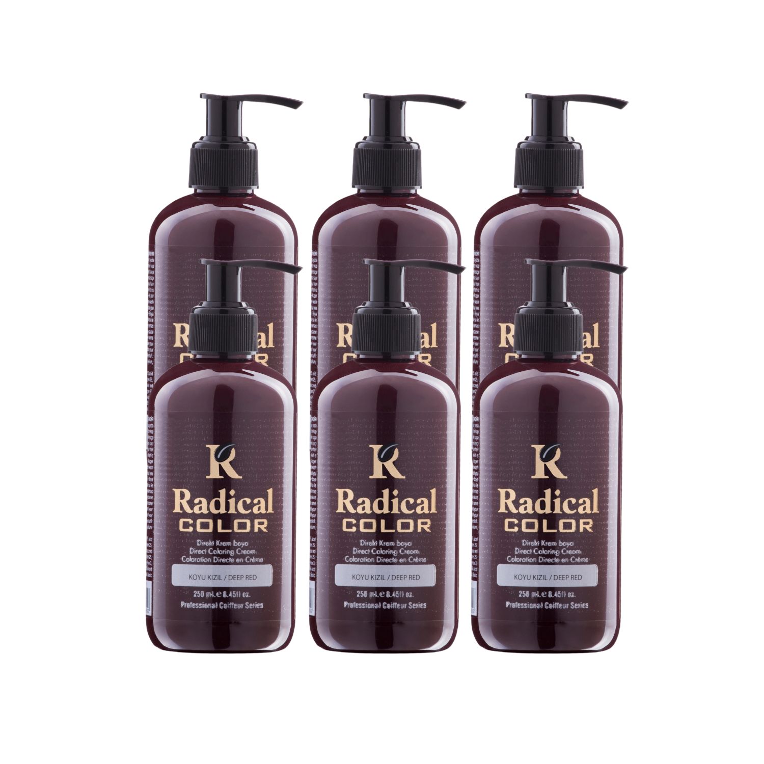 Radical Color NEW 25/Deepred Amonyaksız Su Bazlı Saç Boyası 250 ML 6 Adet Koyu Kızıl Radical Color NEW 25/Deepred Amonyaksız Su Bazlı Saç Boyası 250 ML 6 Adet Koyu Kızıl