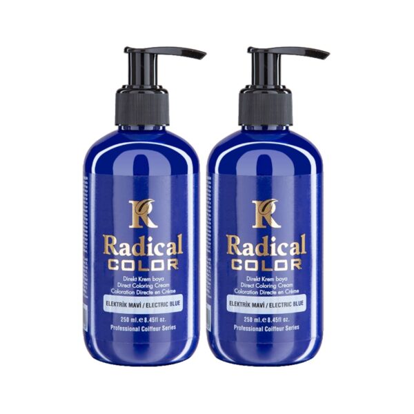 Radical Color NEW 25/Electricblue Amonyaksız Su Bazlı Saç Boyası 250 ML 2 Adet Elektrik Mavi