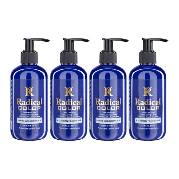 Radical Color NEW 25/Electricblue Amonyaksız Su Bazlı Saç Boyası 250 ML 4 Adet Elektrik Mavi