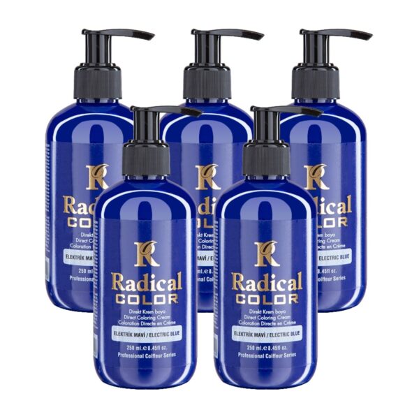 Radical Color NEW 25/Electricblue Amonyaksız Su Bazlı Saç Boyası 250 ML 5 Adet Elektrik Mavi