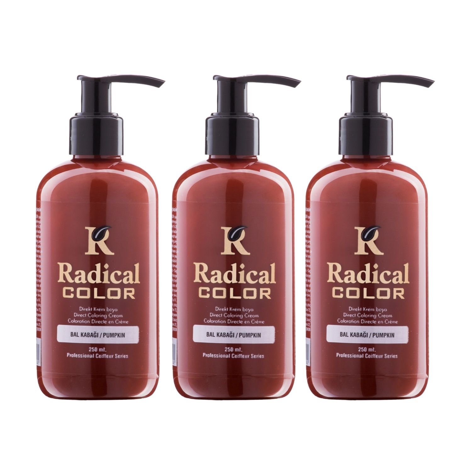 Radical Color NEW 25/Pumpkin Amonyaksız Su Bazlı Saç Boyası 250 ML 3 Adet Bal Kabağı Radical Color NEW 25/Pumpkin Amonyaksız Su Bazlı Saç Boyası 250 ML 3 Adet Bal Kabağı