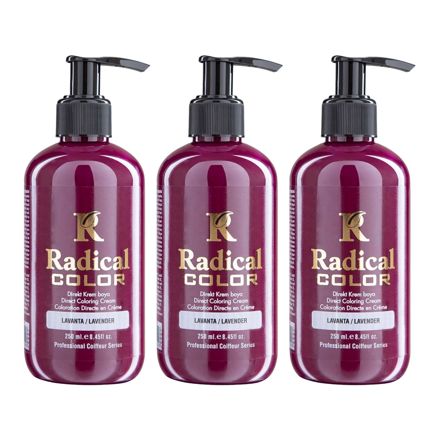 Radical Color NEW 25/Lavender Amonyaksız Su Bazlı Saç Boyası 250 ML 3 Adet Lavanta