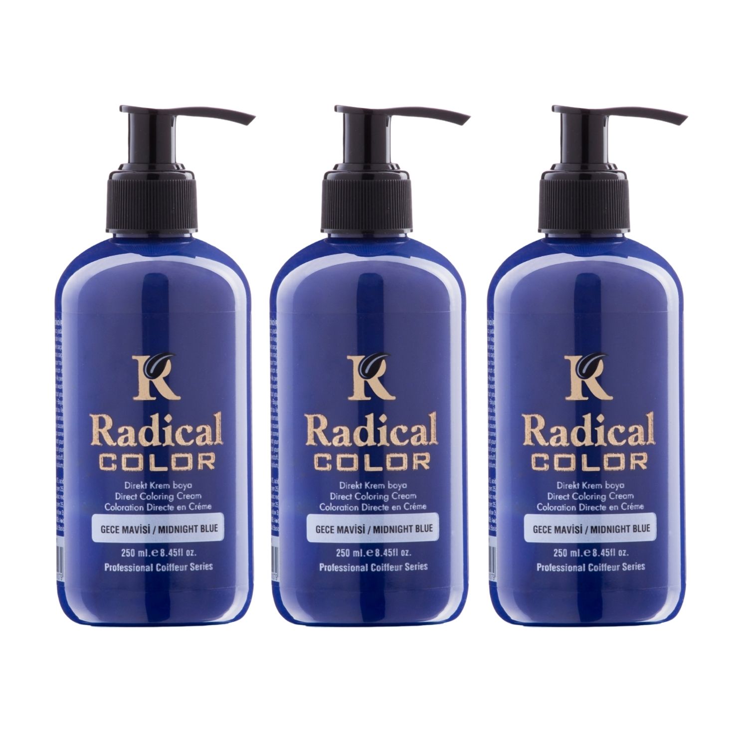 Radical Color NEW 25/Midnightblue Amonyaksız Su Bazlı Saç Boyası 250 ML 3 Adet Gece Mavisi Radical Color NEW 25/Midnightblue Amonyaksız Su Bazlı Saç Boyası 250 ML 3 Adet Gece Mavisi