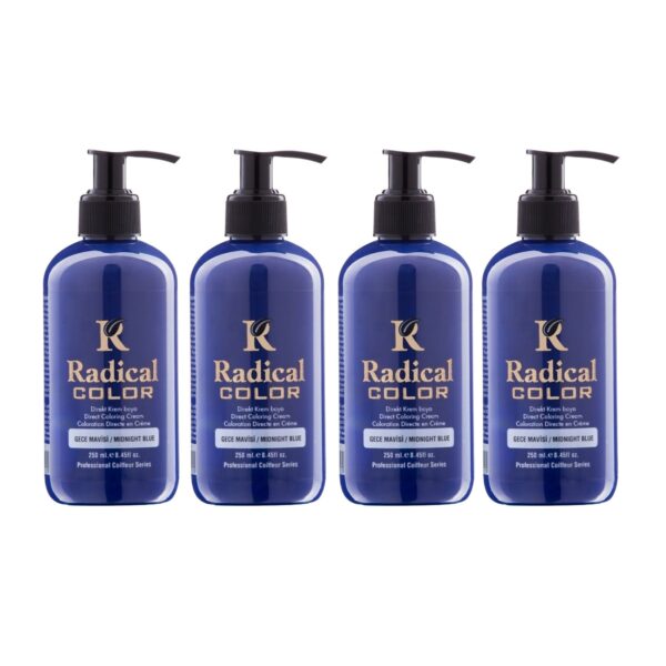 Radical Color NEW 25/Midnightblue Amonyaksız Su Bazlı Saç Boyası 250 ML 4 Adet Gece Mavisi