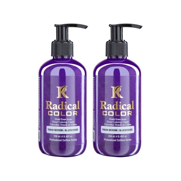 Radical Color NEW 25/Blueberry Amonyaksız Su Bazlı Saç Boyası 250 ML 2 Adet Yaban Mersini
