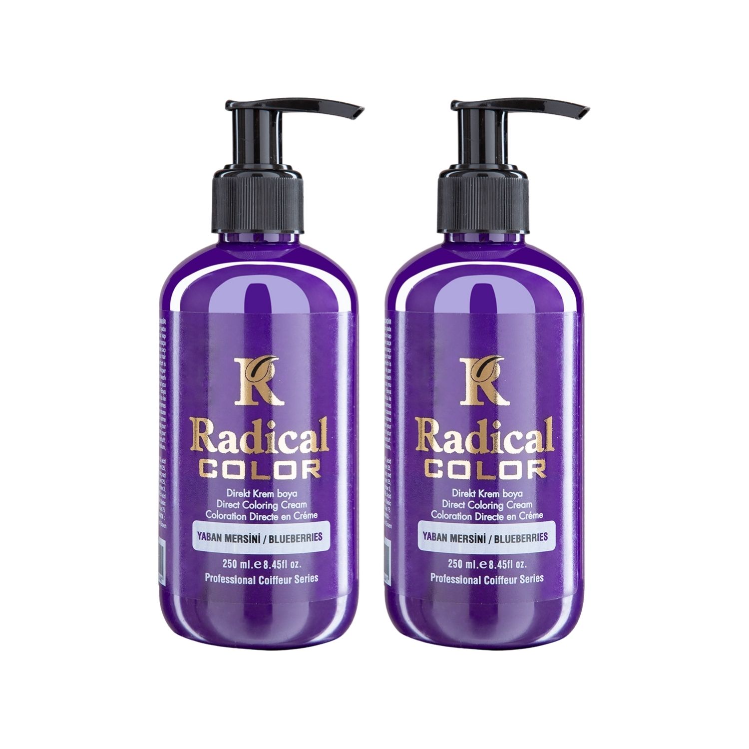Radical Color NEW 25/Blueberry Amonyaksız Su Bazlı Saç Boyası 250 ML 2 Adet Yaban Mersini Radical Color NEW 25/Blueberry Amonyaksız Su Bazlı Saç Boyası 250 ML 2 Adet Yaban Mersini