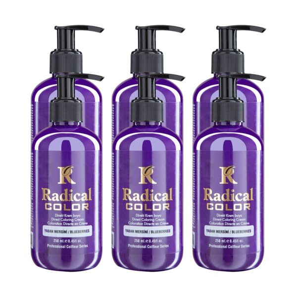 Radical Color NEW 25/Blueberry Amonyaksız Su Bazlı Saç Boyası 250 ML 6 Adet Yaban Mersini