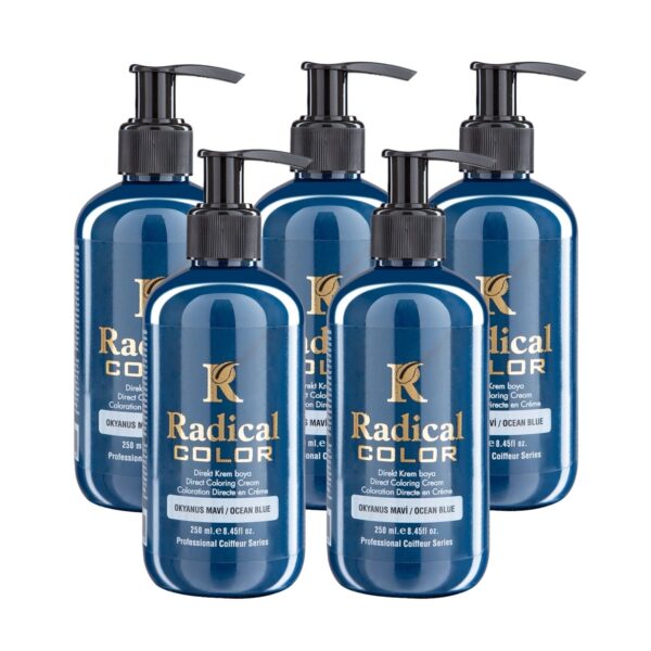 Radical Color NEW 25/Oceanblue Amonyaksız Su Bazlı Saç Boyası 250 ML 5 Adet Okyanus Mavi