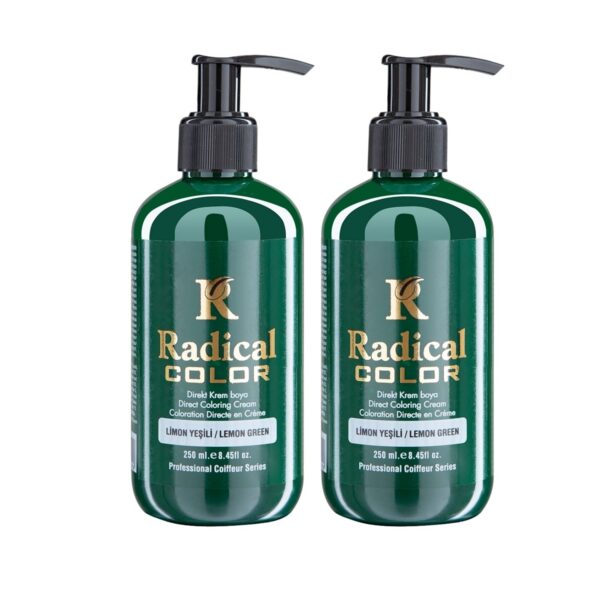Radical Color NEW 25/Limegreen Amonyaksız Su Bazlı Saç Boyası 250 ML 2 Adet Limon Yeşili