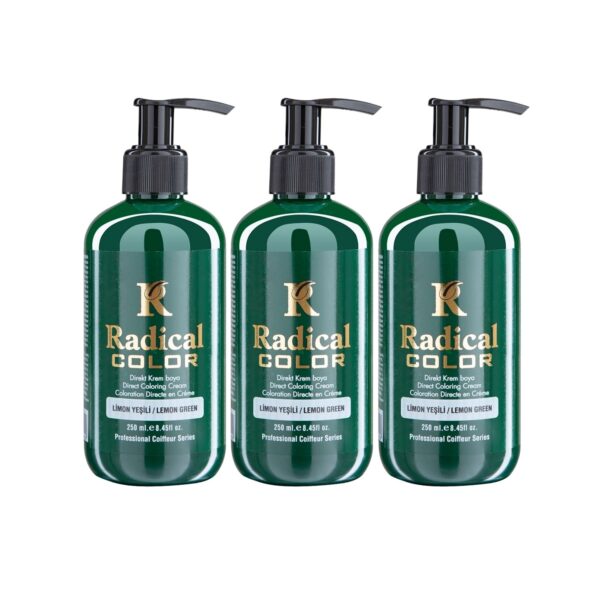 Radical Color NEW 25/Limegreen Amonyaksız Su Bazlı Saç Boyası 250 ML 3 Adet Limon Yeşili