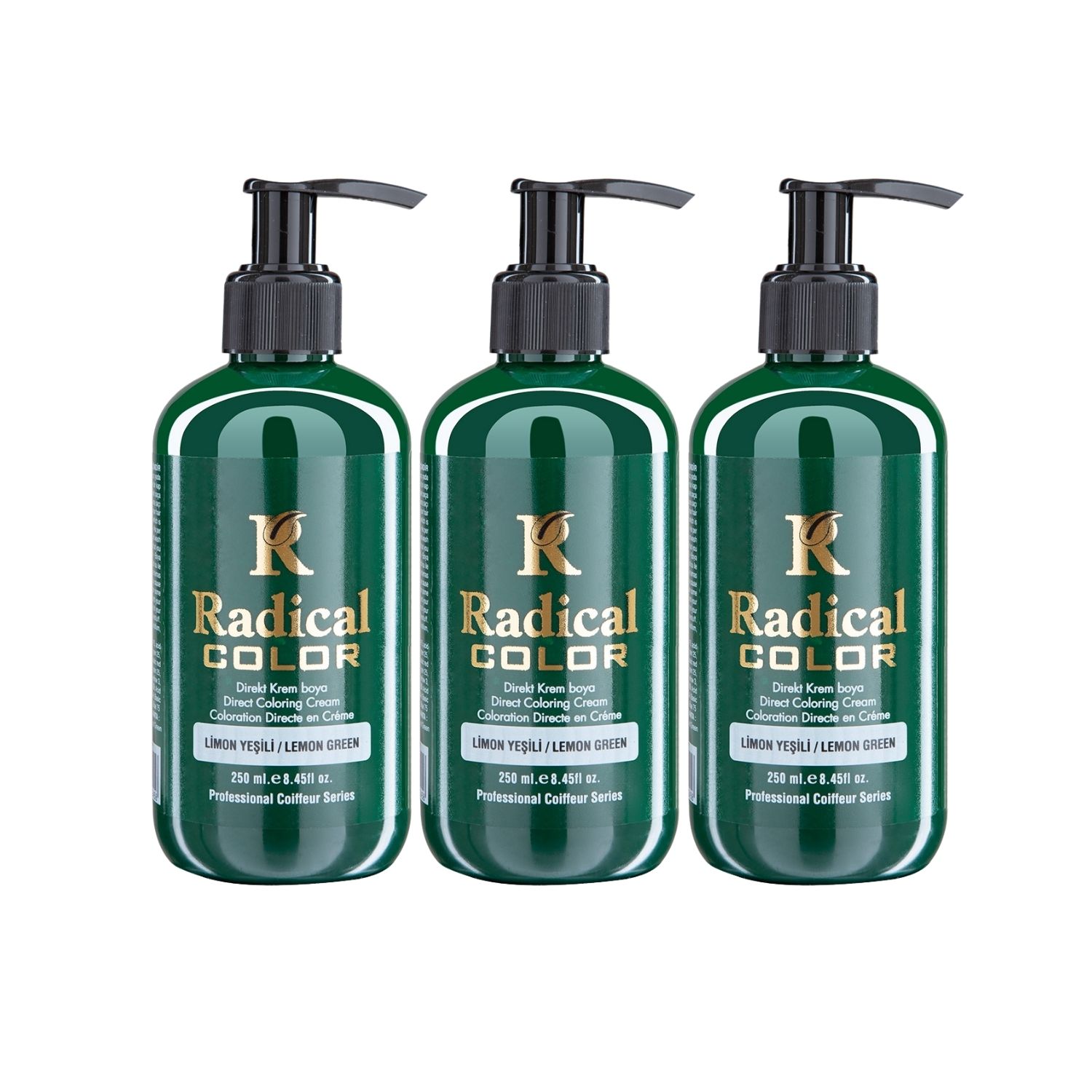 Radical Color NEW 25/Limegreen Amonyaksız Su Bazlı Saç Boyası 250 ML 3 Adet Limon Yeşili