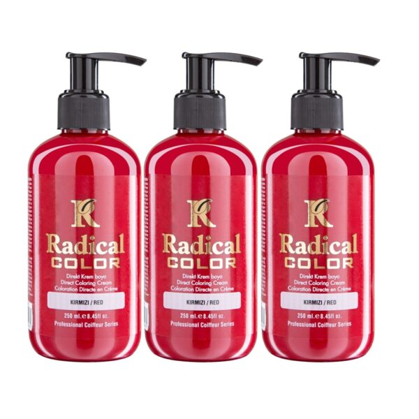 Radical Color NEW 25/Red Amonyaksız Su Bazlı Saç Boyası 250 ML 3 Adet Kırmızı