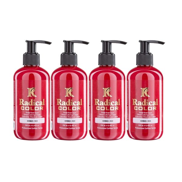 Radical Color NEW 25/Red Amonyaksız Su Bazlı Saç Boyası 250 ML 4 Adet Kırmızı