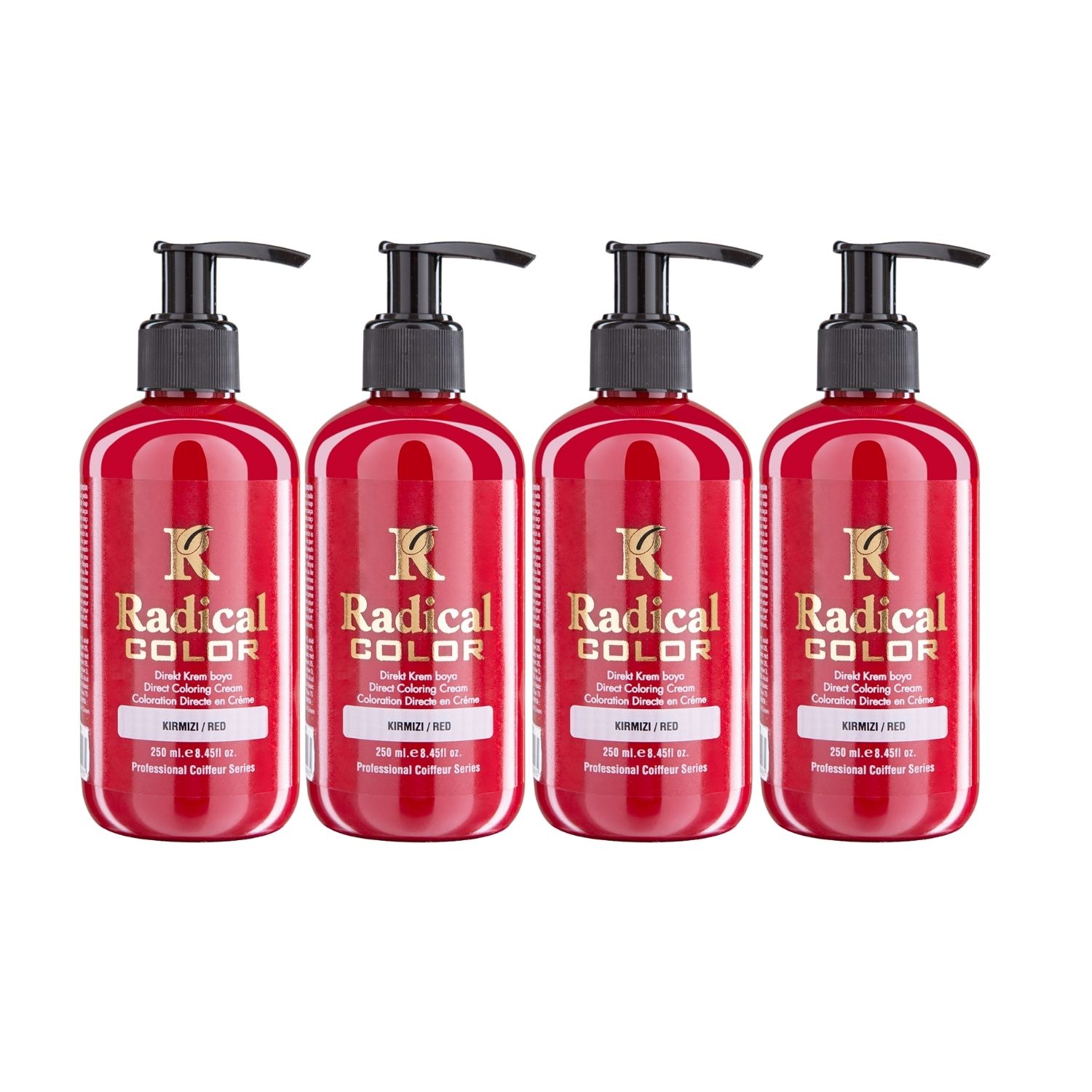 Radical Color NEW 25/Red Amonyaksız Su Bazlı Saç Boyası 250 ML 4 Adet Kırmızı
