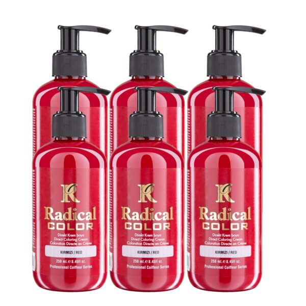 Radical Color NEW 25/Red Amonyaksız Su Bazlı Saç Boyası 250 ML 6 Adet Kırmızı