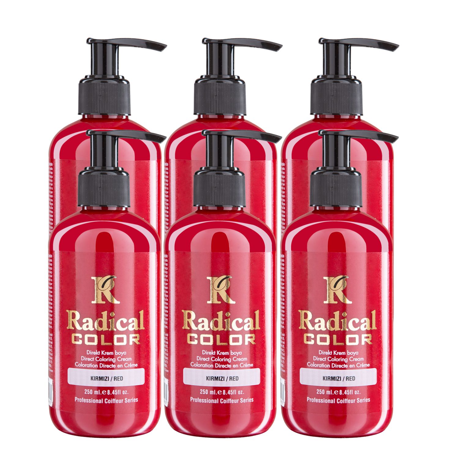 Radical Color NEW 25/Red Amonyaksız Su Bazlı Saç Boyası 250 ML 6 Adet Kırmızı
