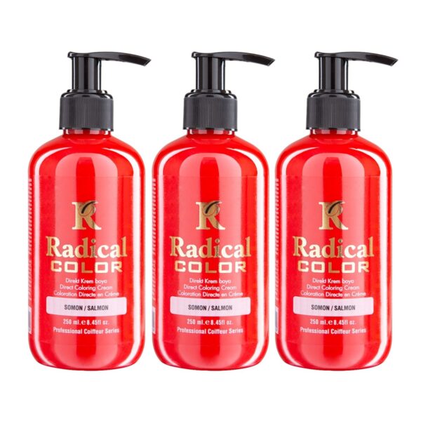 Radical Color NEW 25/Salmon Amonyaksız Su Bazlı Saç Boyası 250 ML 3 Adet Somon