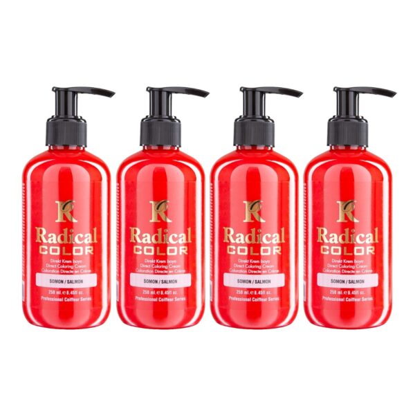 Radical Color NEW 25/Salmon Amonyaksız Su Bazlı Saç Boyası 250 ML 4 Adet Somon