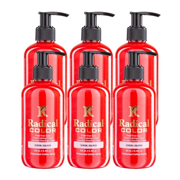 Radical Color NEW 25/Salmon Amonyaksız Su Bazlı Saç Boyası 250 ML 6 Adet Somon