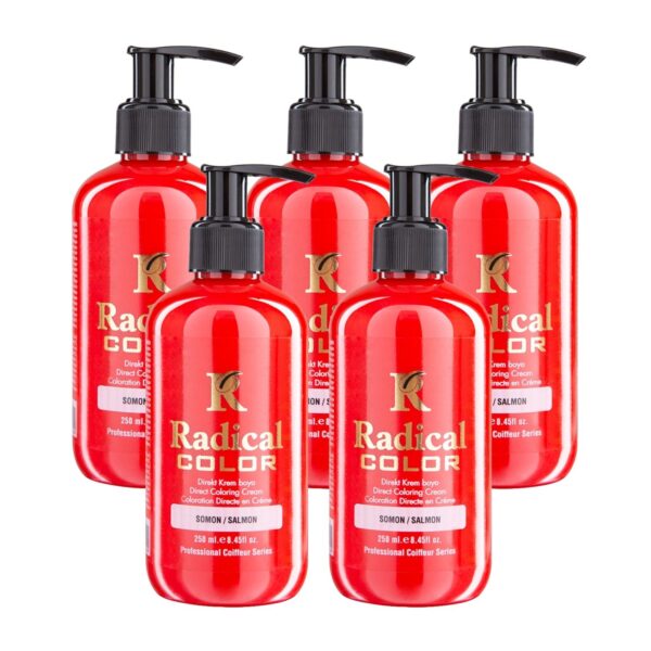 Radical Color NEW 25/Salmon Amonyaksız Su Bazlı Saç Boyası 250 ML 5 Adet Somon