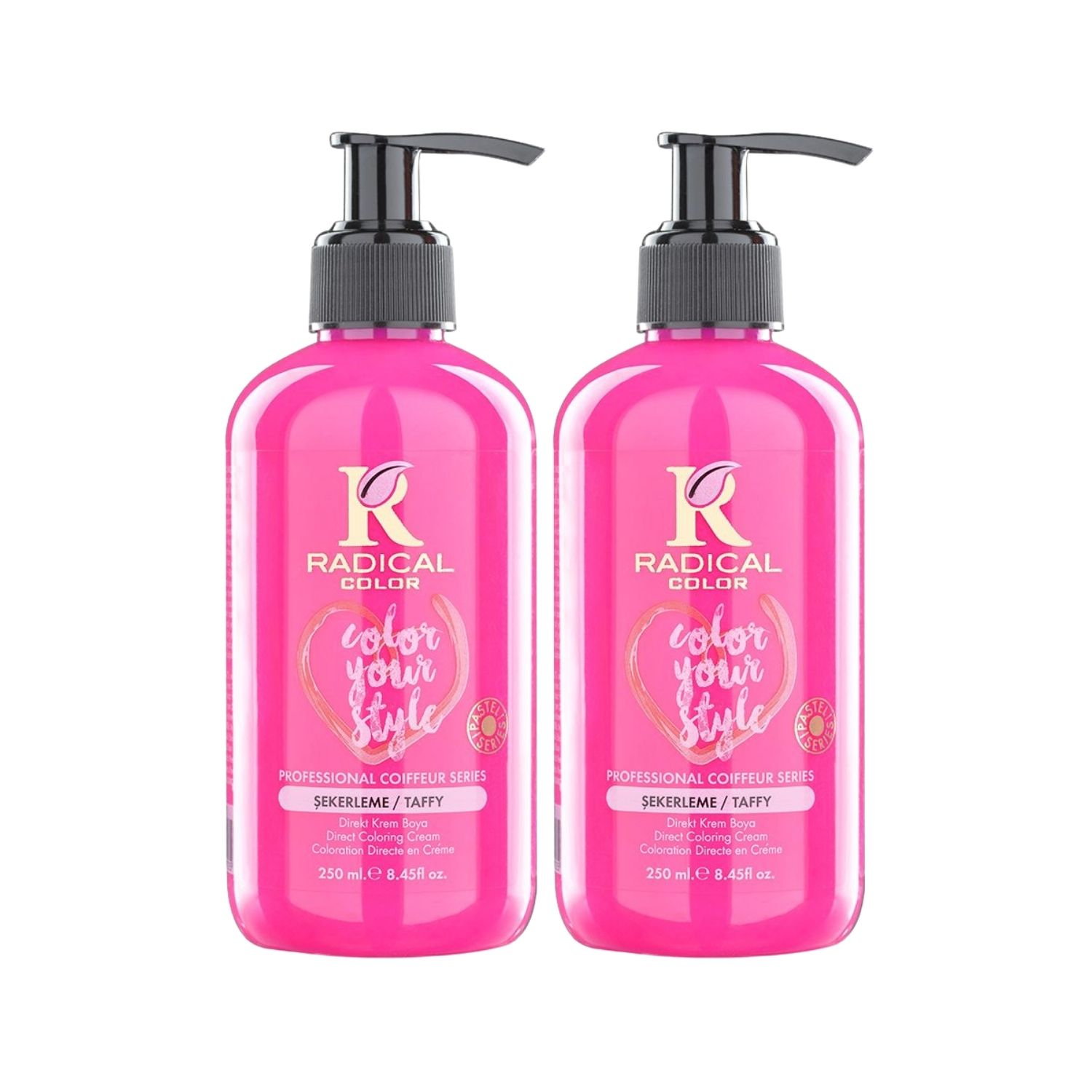 Radical Color NEW 25/Taffy Amonyaksız Su Bazlı Saç Boyası 250 ML 2 Adet Şekerleme Radical Color NEW 25/Taffy Amonyaksız Su Bazlı Saç Boyası 250 ML 2 Adet Şekerleme